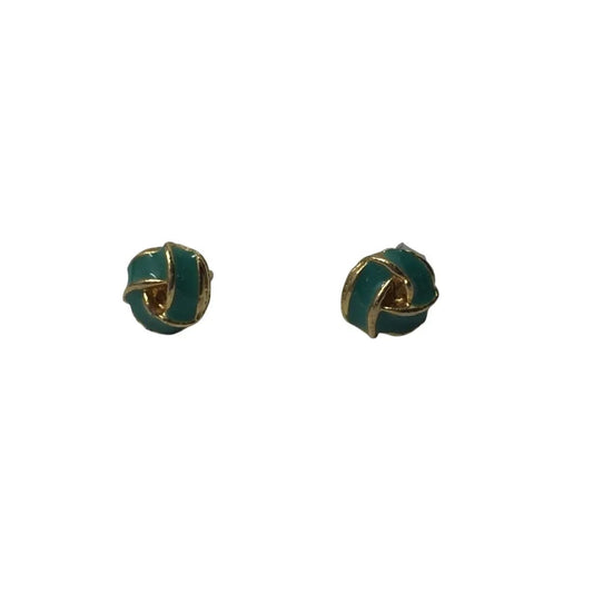 Women's Gold And Teal Colored Knot Earring with backs - A+ Stuff - Earrings - A+ Stuff