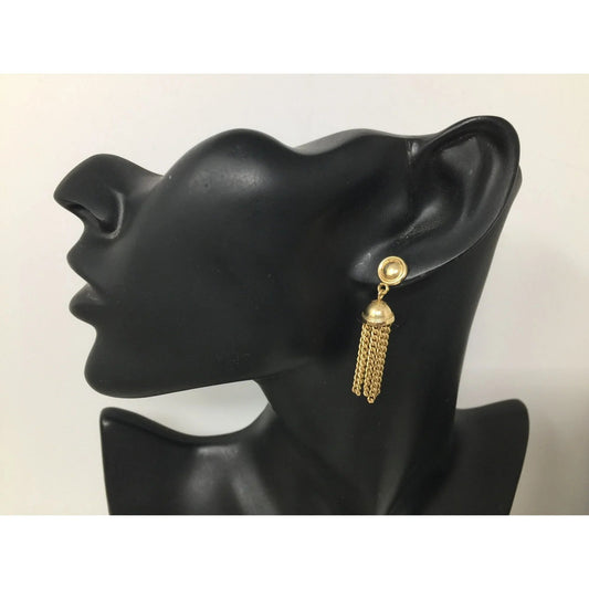 Women's Gold Tone Tassel Chain Earrings - A+ Stuff - earrings - A+ Stuff