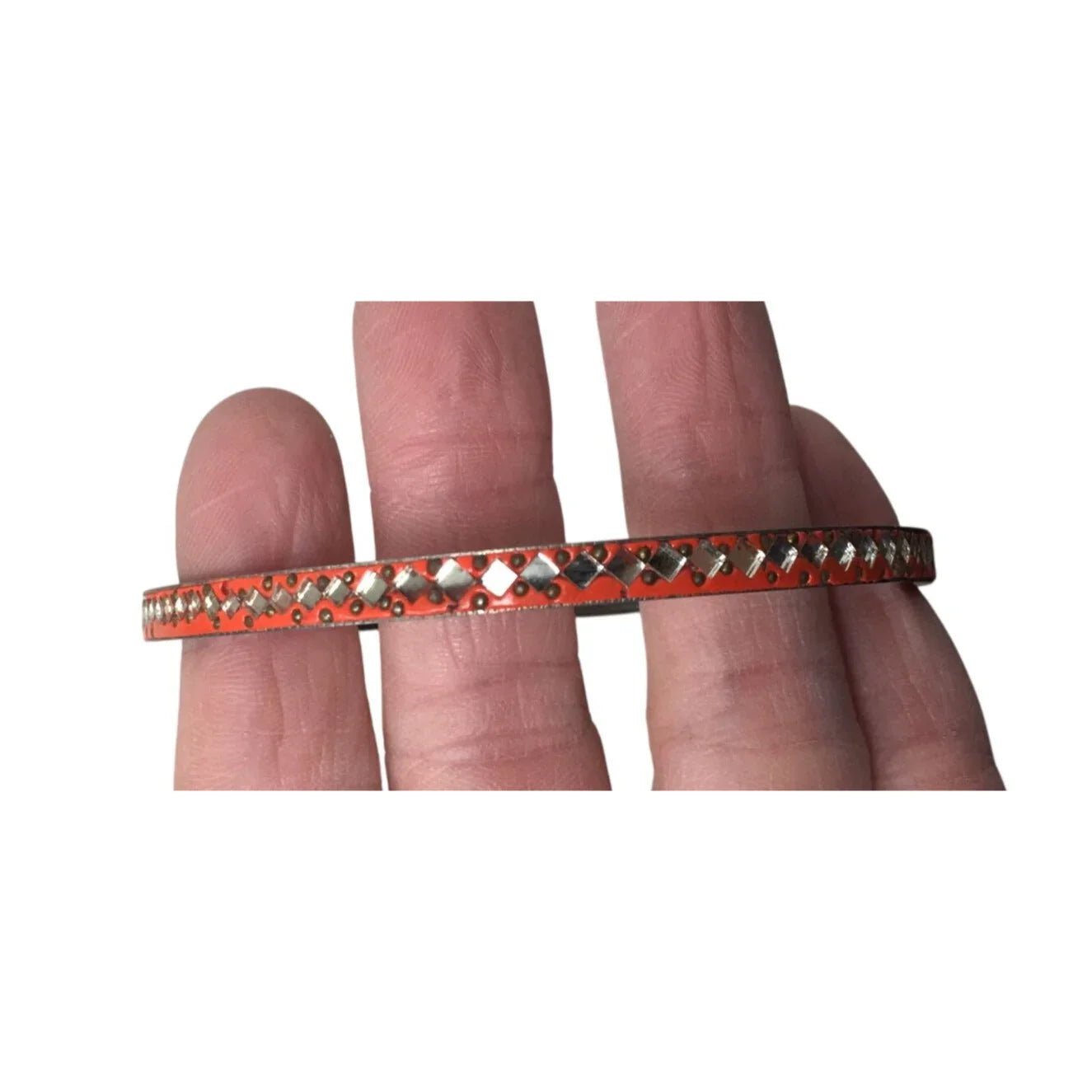 Women's Orange & Silver Tone Bangle Bracelet - A+ Stuff - Bracelet - A+ Stuff