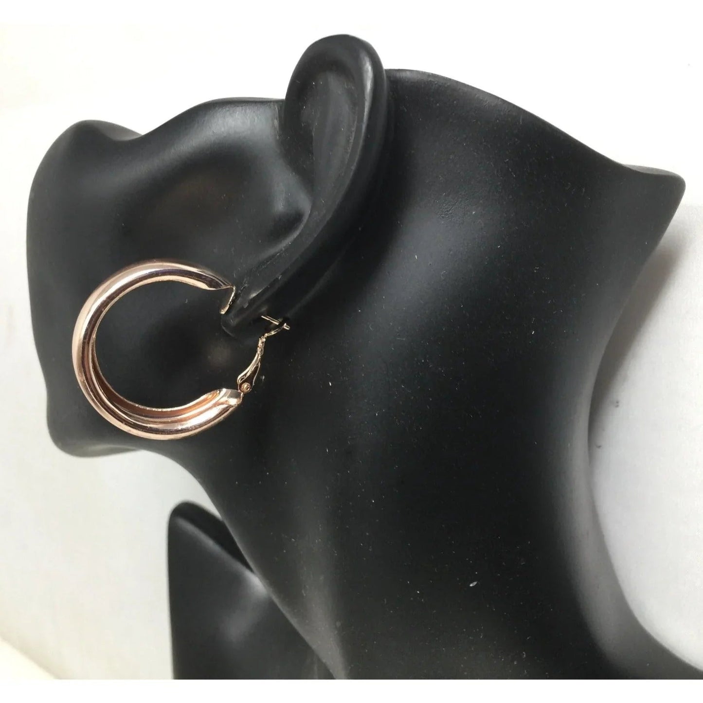 Women's Rose Gold Thick Hoop Earrings - A+ Stuff - Earrings - A+ Stuff
