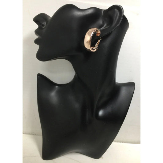 Women's Rose Gold Thick Hoop Earrings - A+ Stuff - Earrings - A+ Stuff