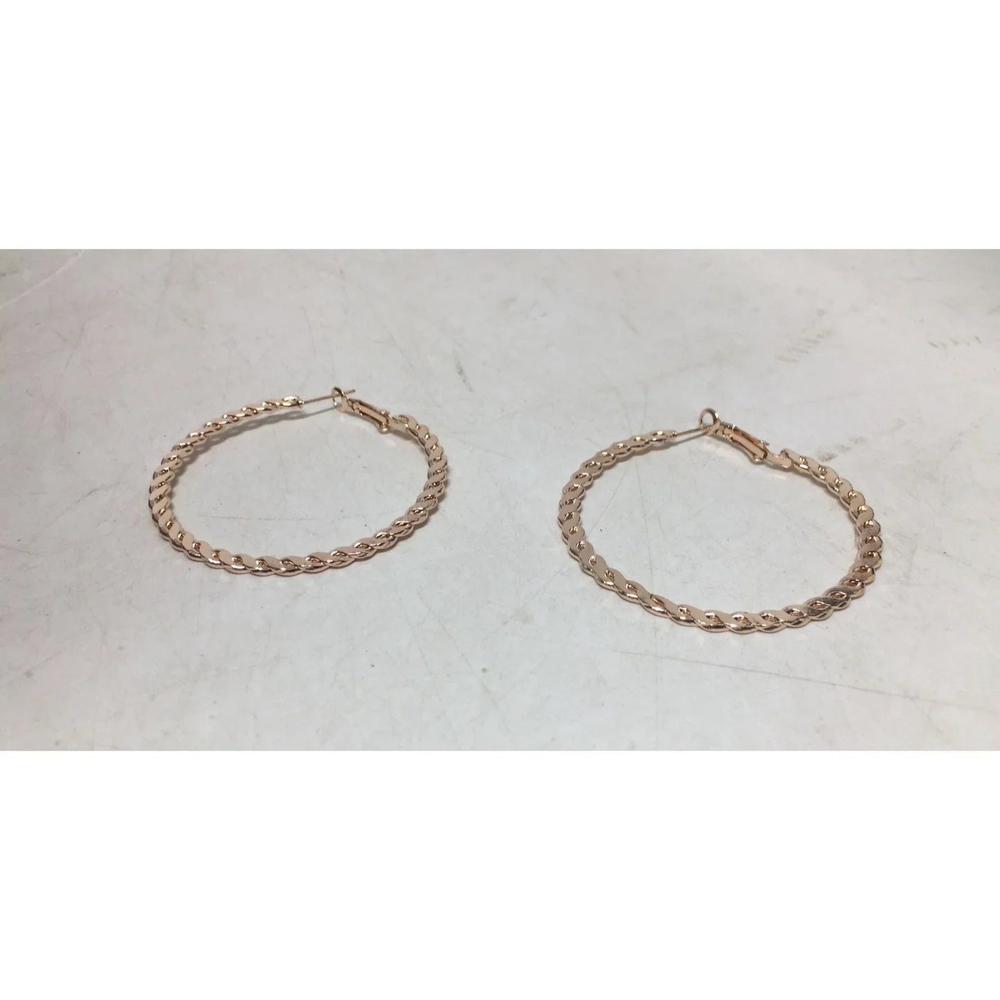 Women's Rose Gold Twisted Hoop Earrings (Like new) - A+ Stuff - Earrings - A+ Stuff