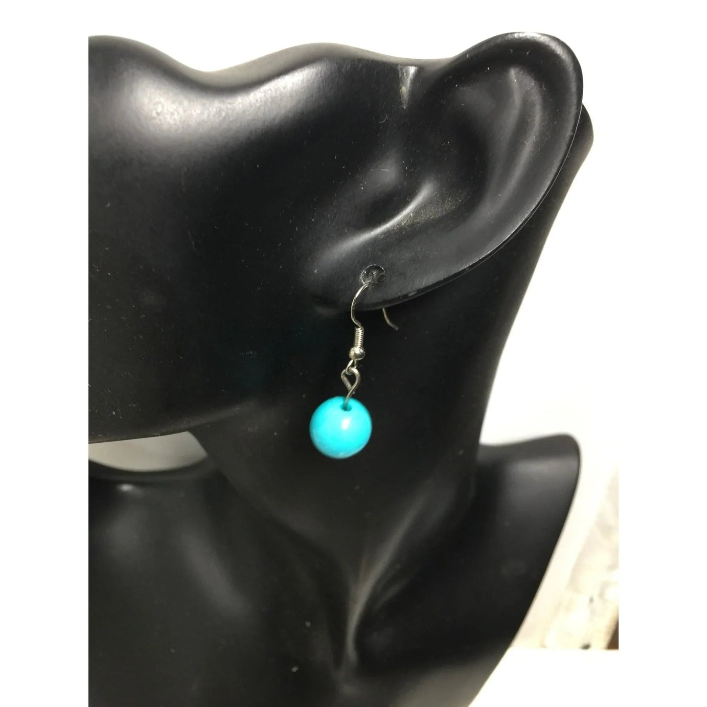 Women's Round Blue and Silver Tone Dangle Earrings - A+ Stuff - Earrings - A+ Stuff