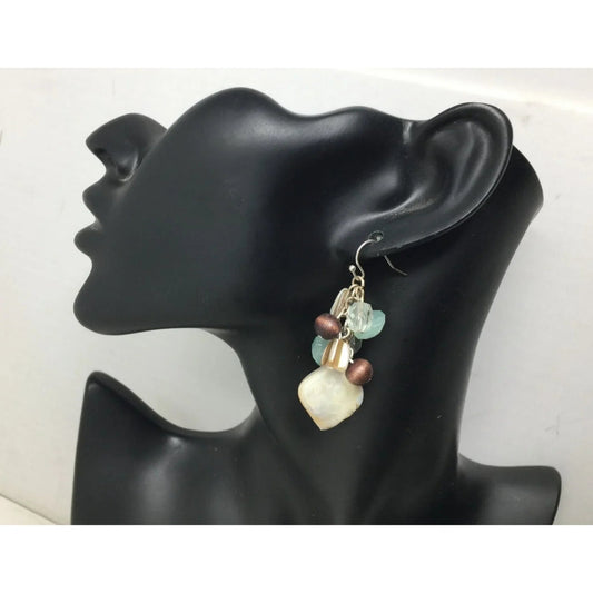 Women's Shell and Bead Dangle Earrings - A+ Stuff - Earrings - A+ Stuff