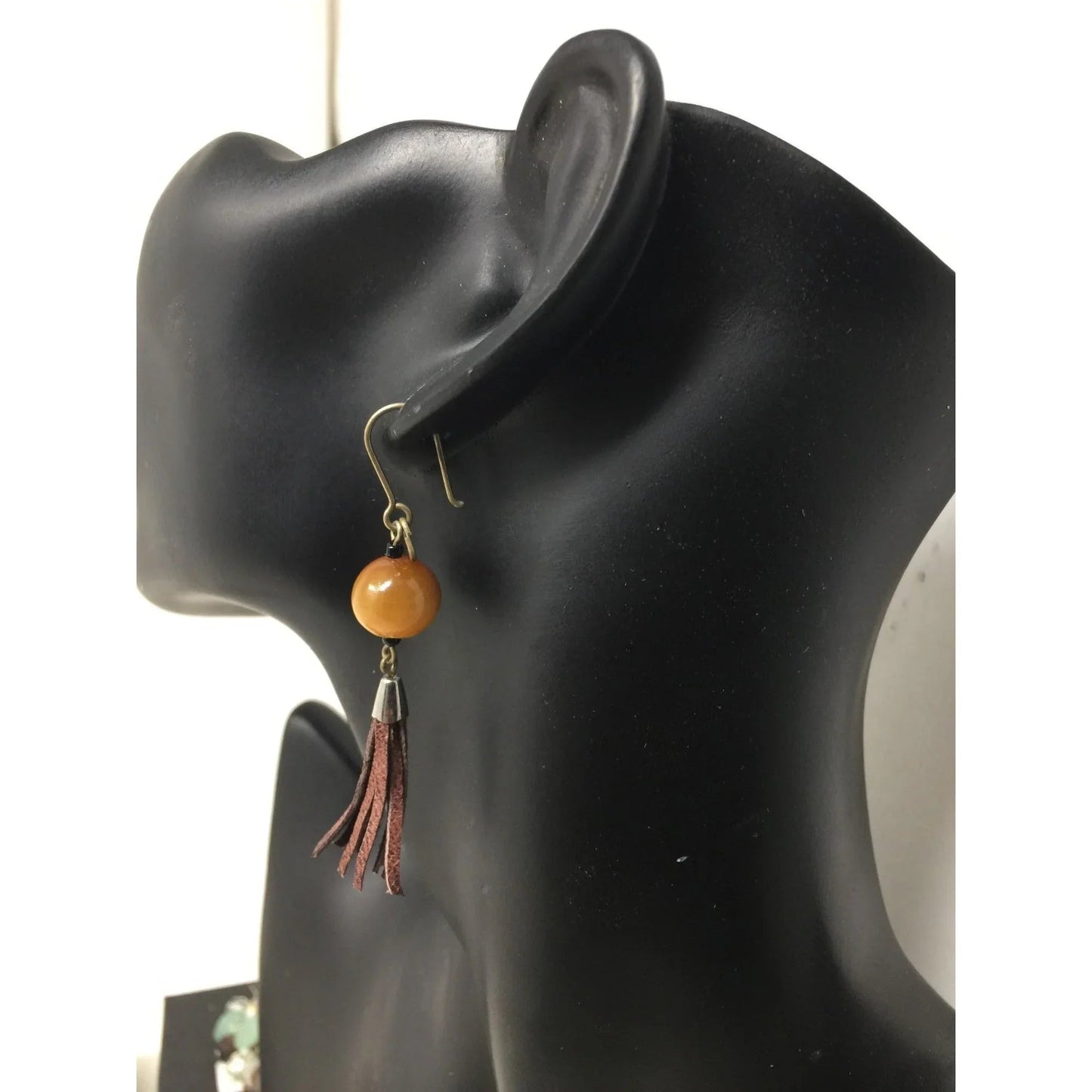 Women's Silver & Brown Tassel Earrings - A+ Stuff - Earrings - A+ Stuff