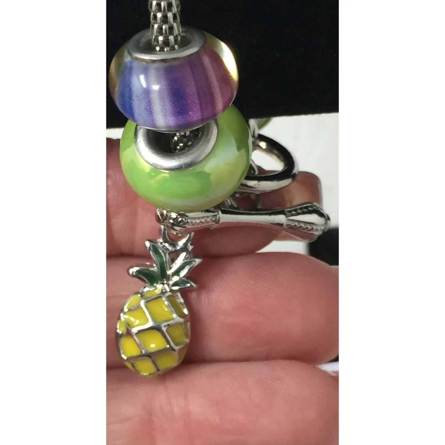 Women's Silver Tone Bracelet with Colorful Charms - A+ Stuff - Bracelet - A+ Stuff