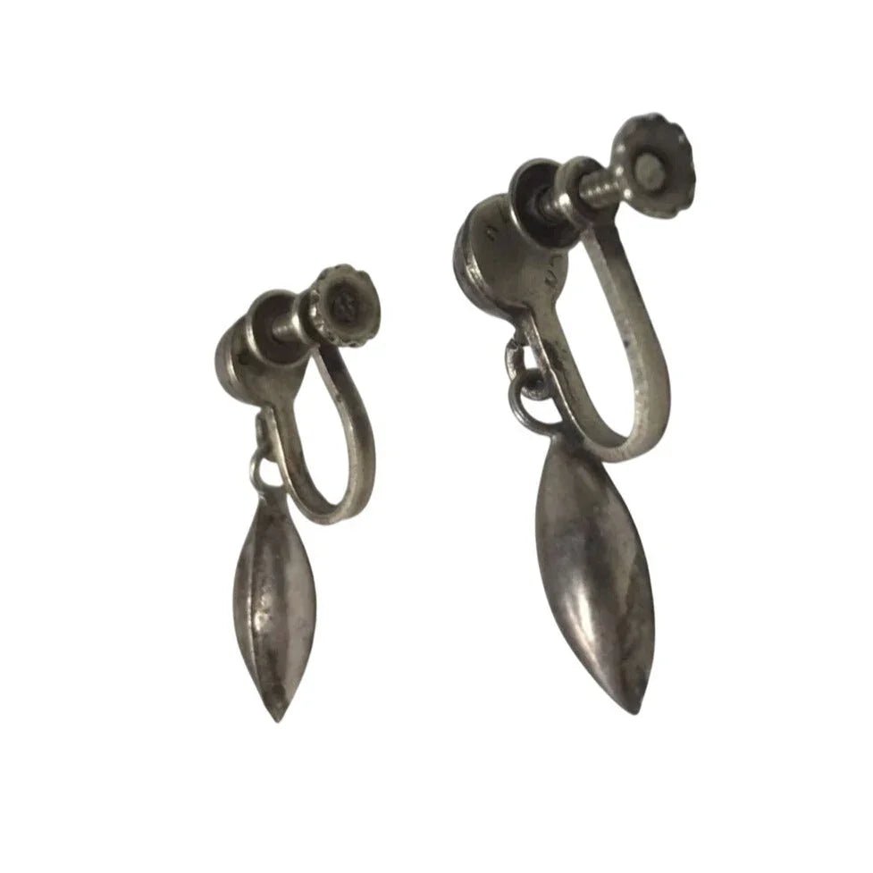 Women's Silver Tone Screw Back Dangle Earrings With Clear Plastic Case - A+ Stuff - Earrings - A+ Stuff