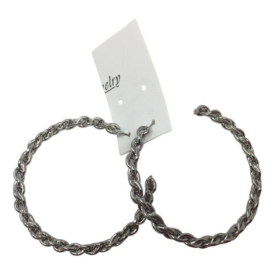 Women's Silver Toned Twisted Hoop Earrings - A+ Stuff - Earrings - A+ Stuff