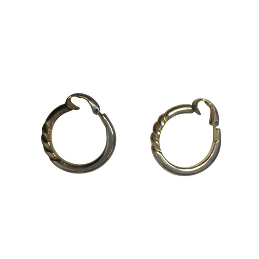 Women's Small Gold and Silver Tone Hoop Clip On Earrings - A+ Stuff - Earrings - A+ Stuff