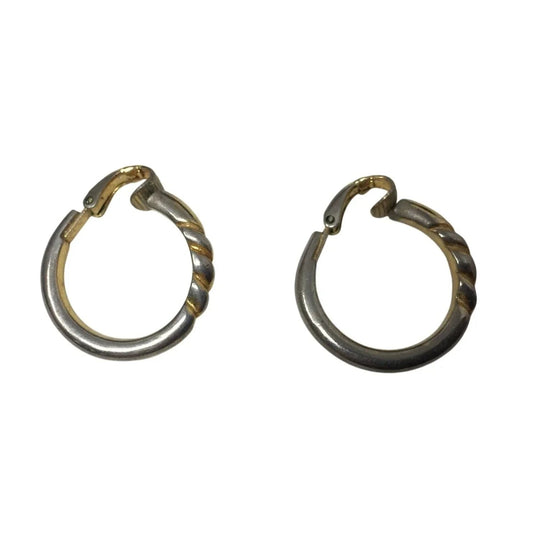 Women's Small Gold and Silver Tone Hoop Clip On Earrings - A+ Stuff - Earrings - A+ Stuff