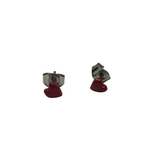 Women's Small Red Stud Heart Shaped Earrings - A+ Stuff - Earrings - A+ Stuff