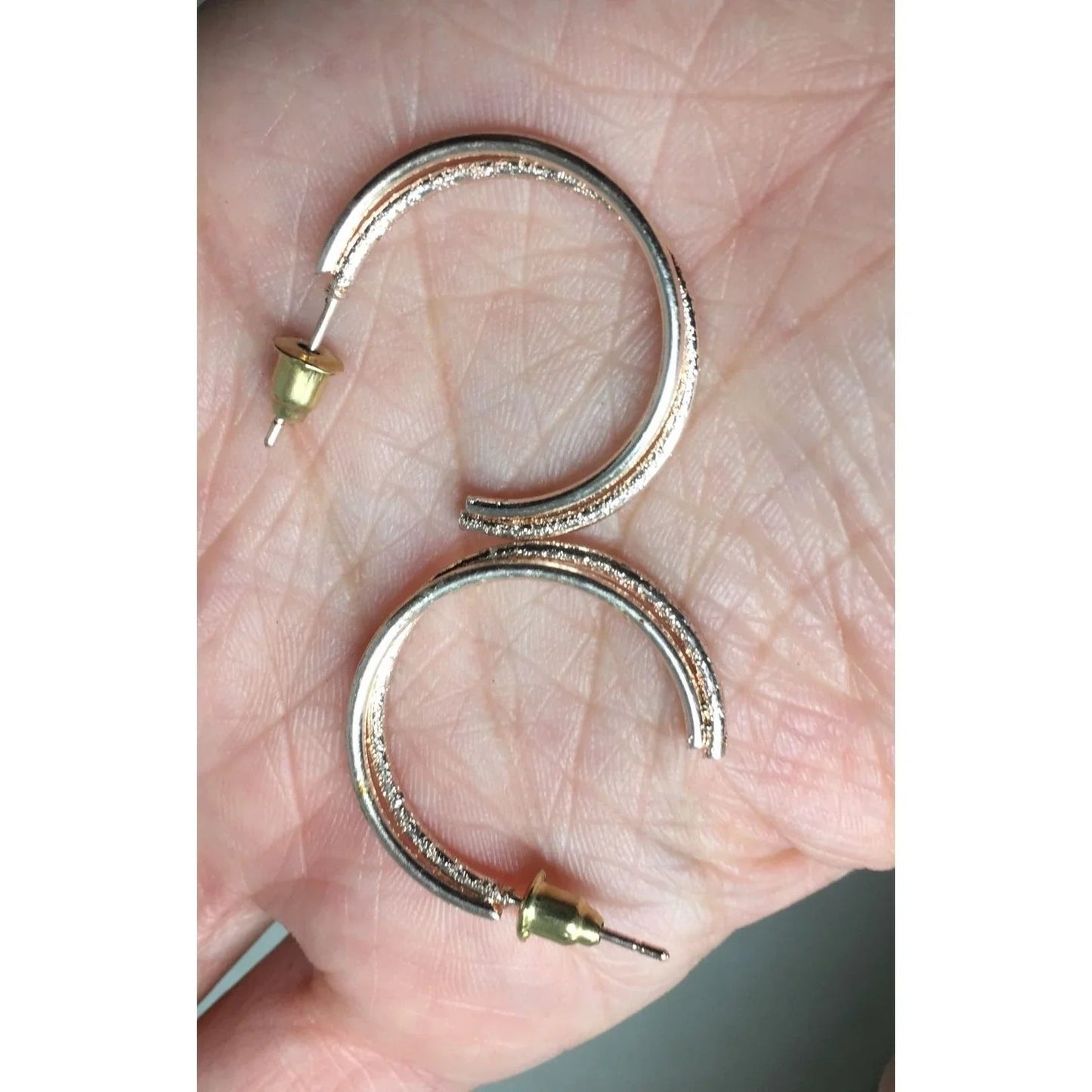 Women's Small Rose Gold Double Hoop Earrings - A+ Stuff - Earrings - A+ Stuff