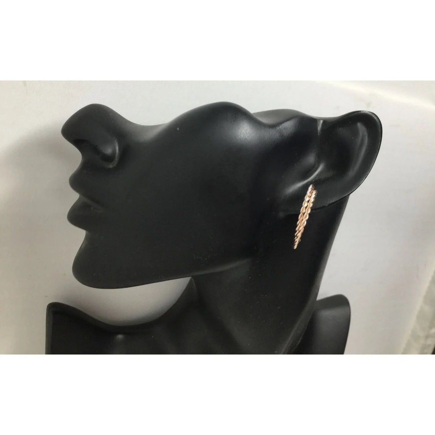 Women's Twisted Rose Gold Double Hoop Earrings - A+ Stuff - Earrings - A+ Stuff