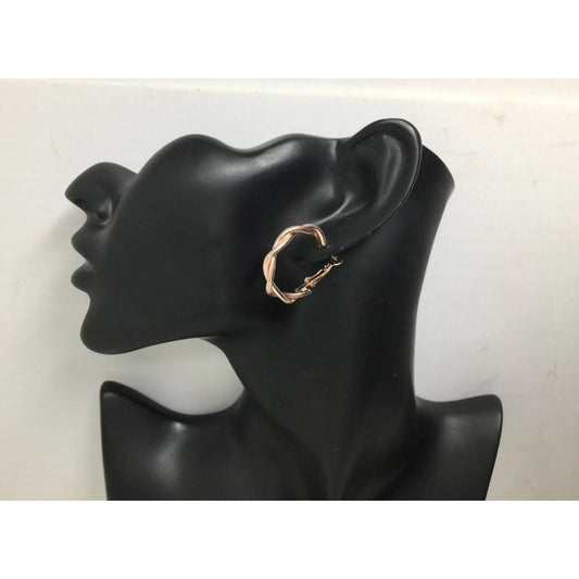 Women's Twisted Rose Gold Hoop Earrings - A+ Stuff - Earrings - A+ Stuff