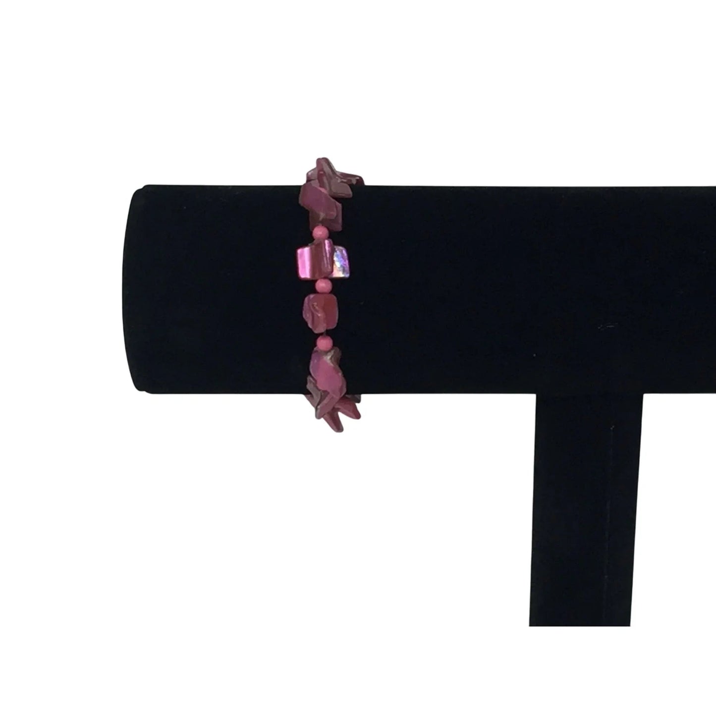 Women's Vibrant Pink Beaded Shell Stretchy Bracelet - A+ Stuff - Bracelet - A+ Stuff
