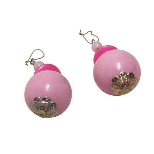 Women's Vintage Pink Beaded Dangle Drop Earrings - A+ Stuff - Earrings - A+ Stuff