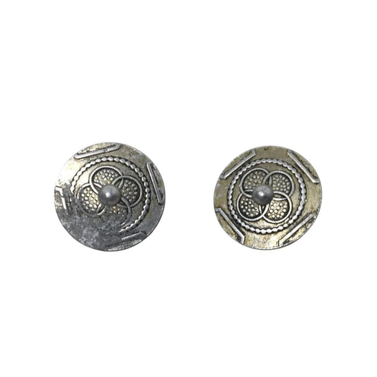 Women's Vintage Round Silver Tone Clip On Earrings - A+ Stuff - Earrings - A+ Stuff