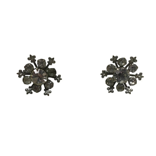 Women's Vintage Silver Tone Snowflake Shaped Screw back earrings - A+ Stuff - Earrings - A+ Stuff