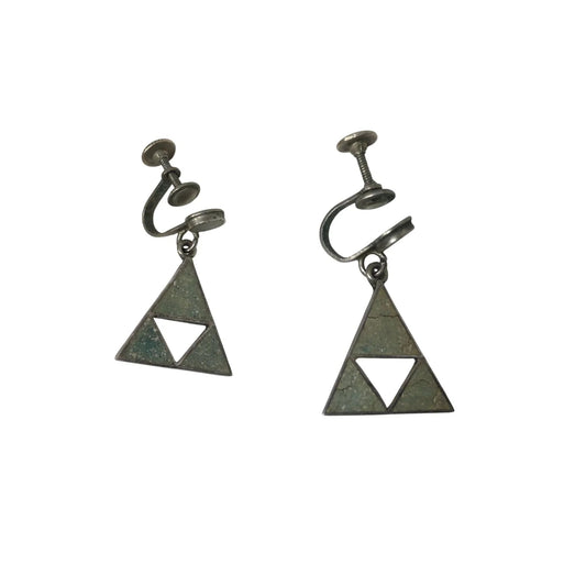 Women's Vintage Triangle Shaped Screw Back Dangle Earrings - A+ Stuff - Earrings - A+ Stuff