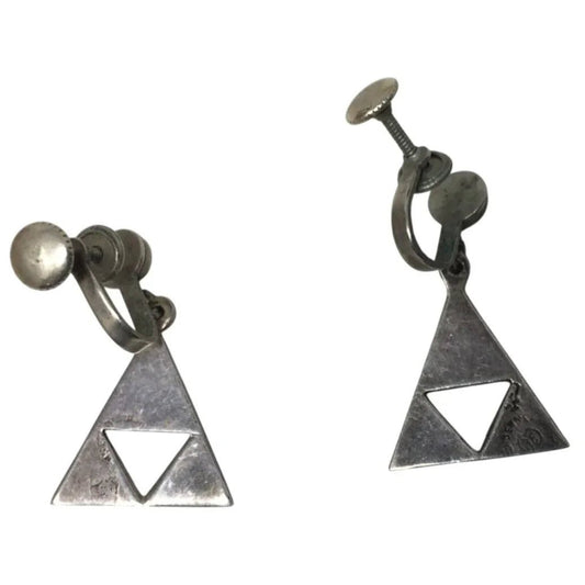 Women's Vintage Triangle Shaped Screw Back Dangle Earrings - A+ Stuff - Earrings - A+ Stuff