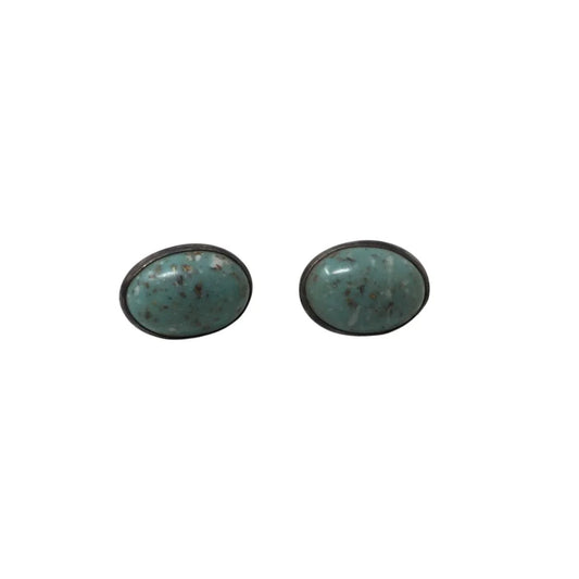 Women's Vintage Turquoise Speckled Stone Screw Back Earrings - A+ Stuff - earrings - A+ Stuff