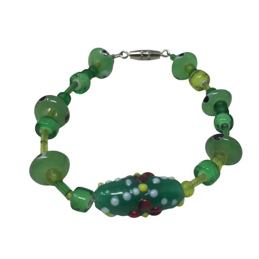 Women's/Girl's Green Beaded Bracelet - A+ Stuff - Bracelet - A+ Stuff