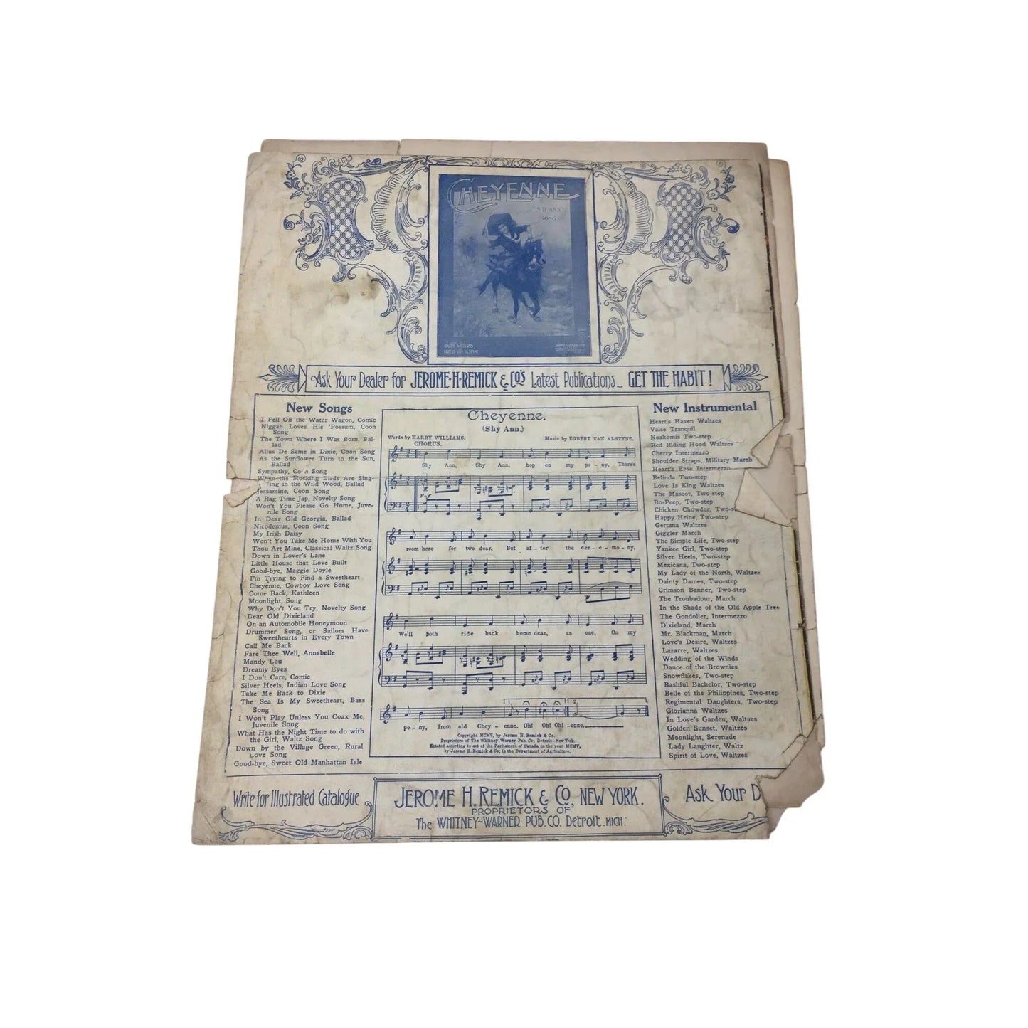 ''WONT YOU COME OVER TO MY HOUSE'' by Williams and Van Alstyne - A+ Stuff - SHEET MUSIC - A+ Stuff