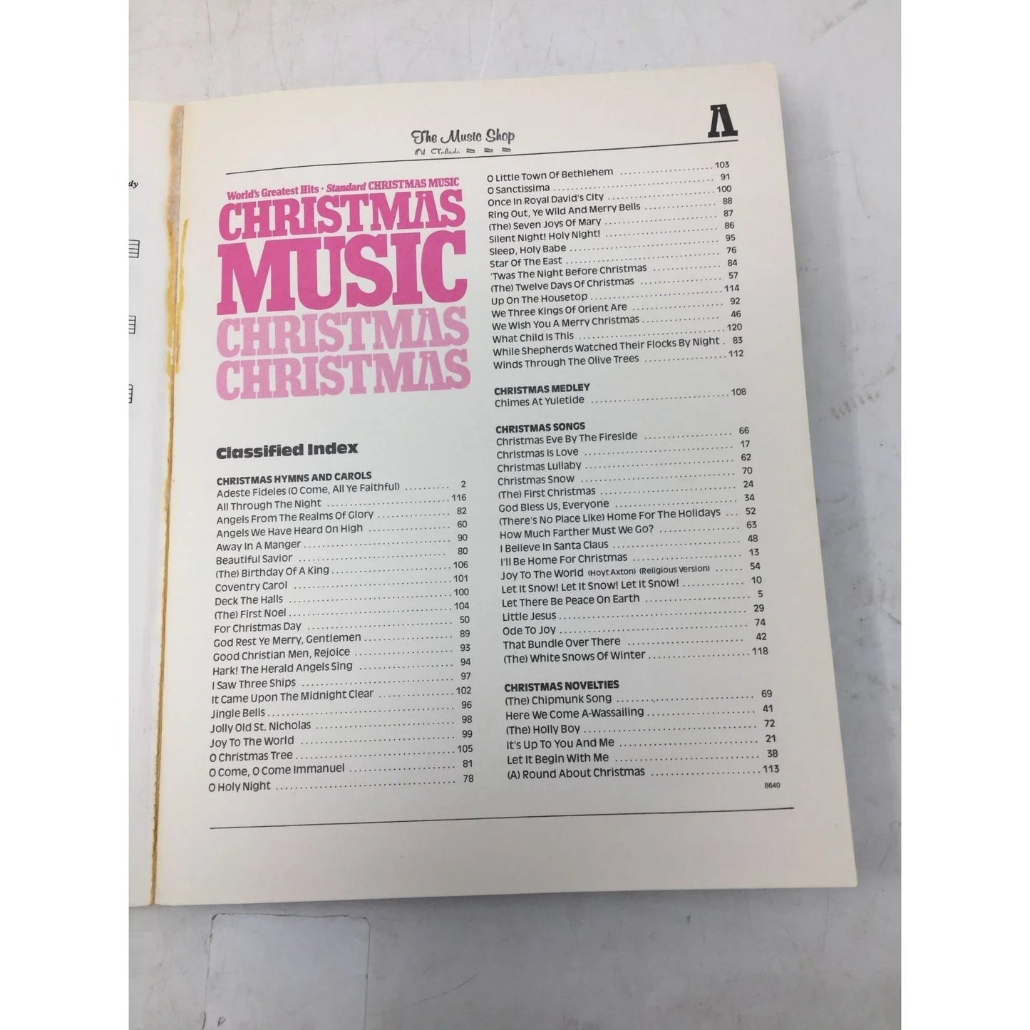 World's Greatest Hits Christmas Music (Standard piano vocal) - A+ Stuff - SHEET MUSIC - A+ Stuff