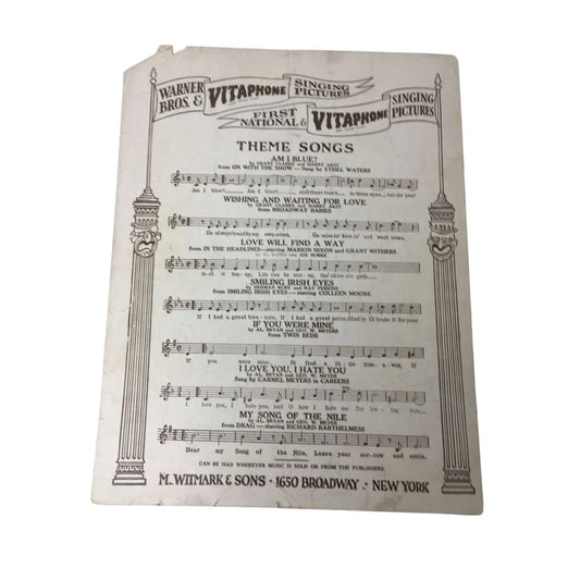 ''Wouldn't It Be Wonderful Is Everybody Happy'' 1929 Sheet Music - M Witmark and sons - SHEET MUSIC - A+ Stuff