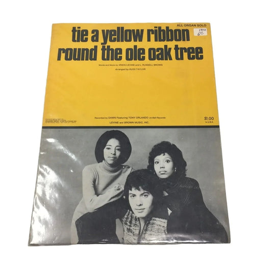 Vintage 1973 "Tie a Yellow Ribbon Round the Ole Oak Tree" Sheet Music - A+ Stuff