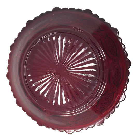 Vintage Avon 1876 Cape Cod Ruby Red Rimmed Salad / Dessert Plate (7.25") Avon A+ Stuff Drinking, Dining & More
