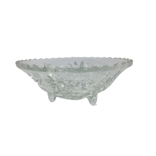 Vintage Anchor Hocking Small Clear Glass Footed Bowl - A+ Stuff