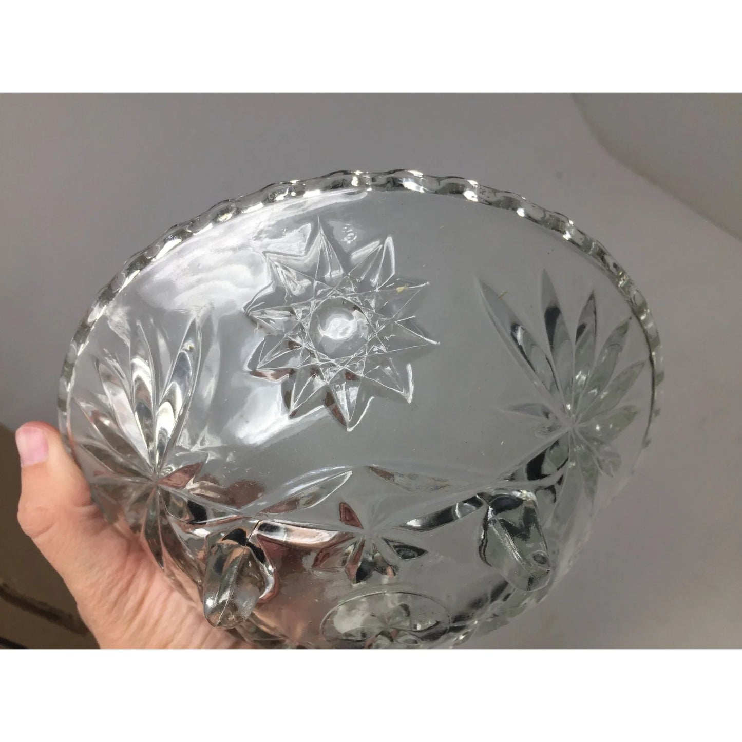 Vintage Anchor Hocking Small Clear Glass Footed Bowl - A+ Stuff