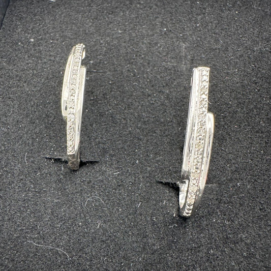 Diamond Loop Hoop Earrings