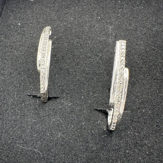 Diamond Loop Hoop Earrings - A+ Stuff