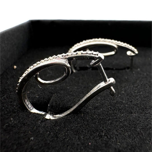Diamond Loop Hoop Earrings
