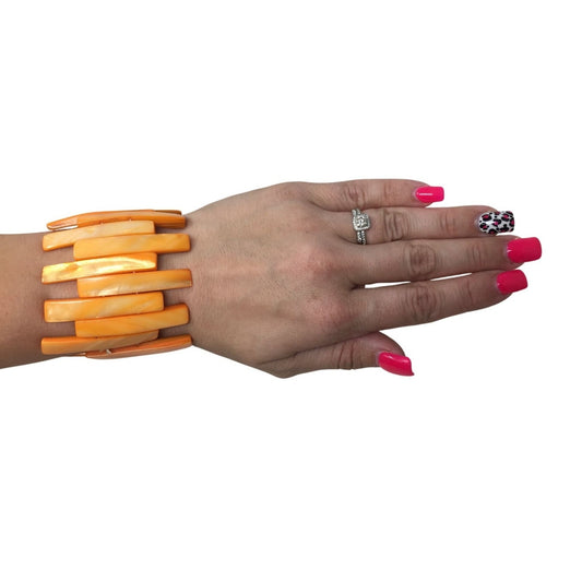 Women's Stretchy Chunky Orange Bracelet