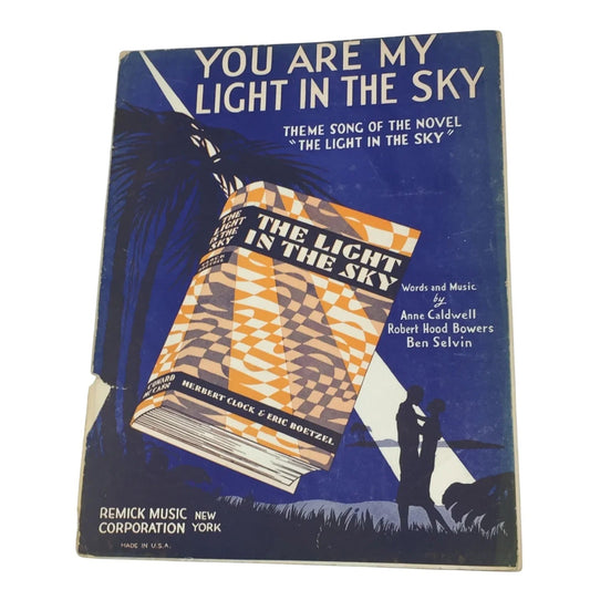 ''You are my light in the sky'' 1929 Sheet Music - Remick music corporation - SHEET MUSIC - A+ Stuff