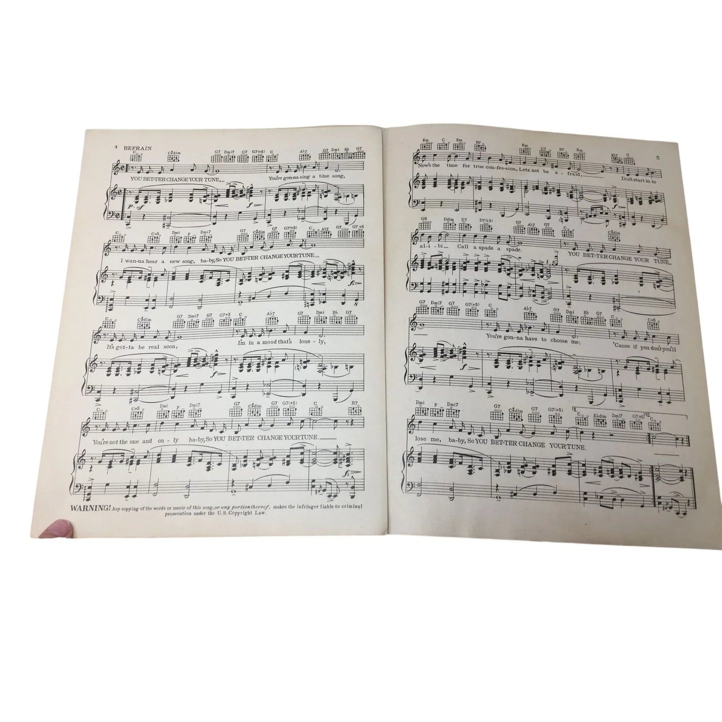 ''YOU BETTER CHANGE YOUR TUNE'' SHEET MUSIC BOOK - A+ Stuff - SHEET MUSIC - A+ Stuff