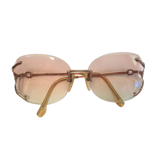 YSL - Yves Saint Laurent Amber / Rose Colored Rimless Sunglasses with Case - YSL, Yves Saint Laurent - Sunglasses - A+ Stuff