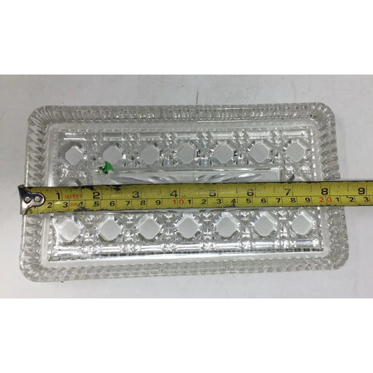 Vintage Clear Glass Serving Dish/Relish Dish- about 8.5'' by 4.5'' - A+ Stuff