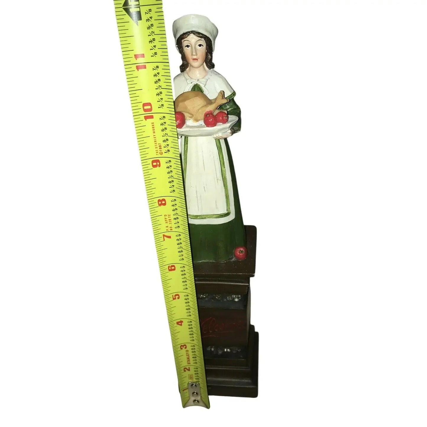 PILGRIM Woman Carrying Turkey Platter 12" Tall 'WELCOME' Thanksgiving Statue A+ Stuff
