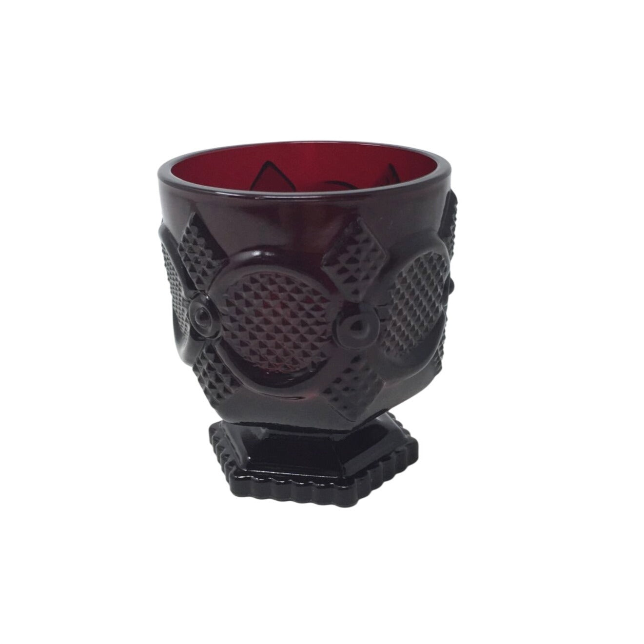 Avon 1876 Cape Cod Ruby Red Glass Short Footed Tumbler - 8 oz - Vintage AVON A+ Stuff Drinking, Dining & More