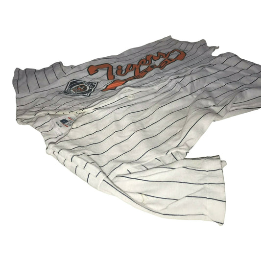 DETROIT TIGERS Infant Romper Size 24 Mos - White w Blue Pin Stripe