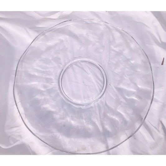 PARTY Serving TRAY Glass / Etched Glass / Crystal Nice Floral Pattern - 14" Diameter Unbranded