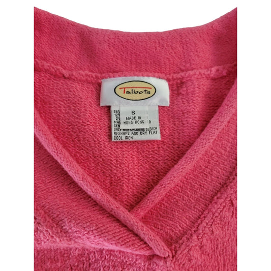 Talbots Dark Pink V Neck Long Sleeve Shirt - Sweatshirt like Material Talbots A+ Stuff