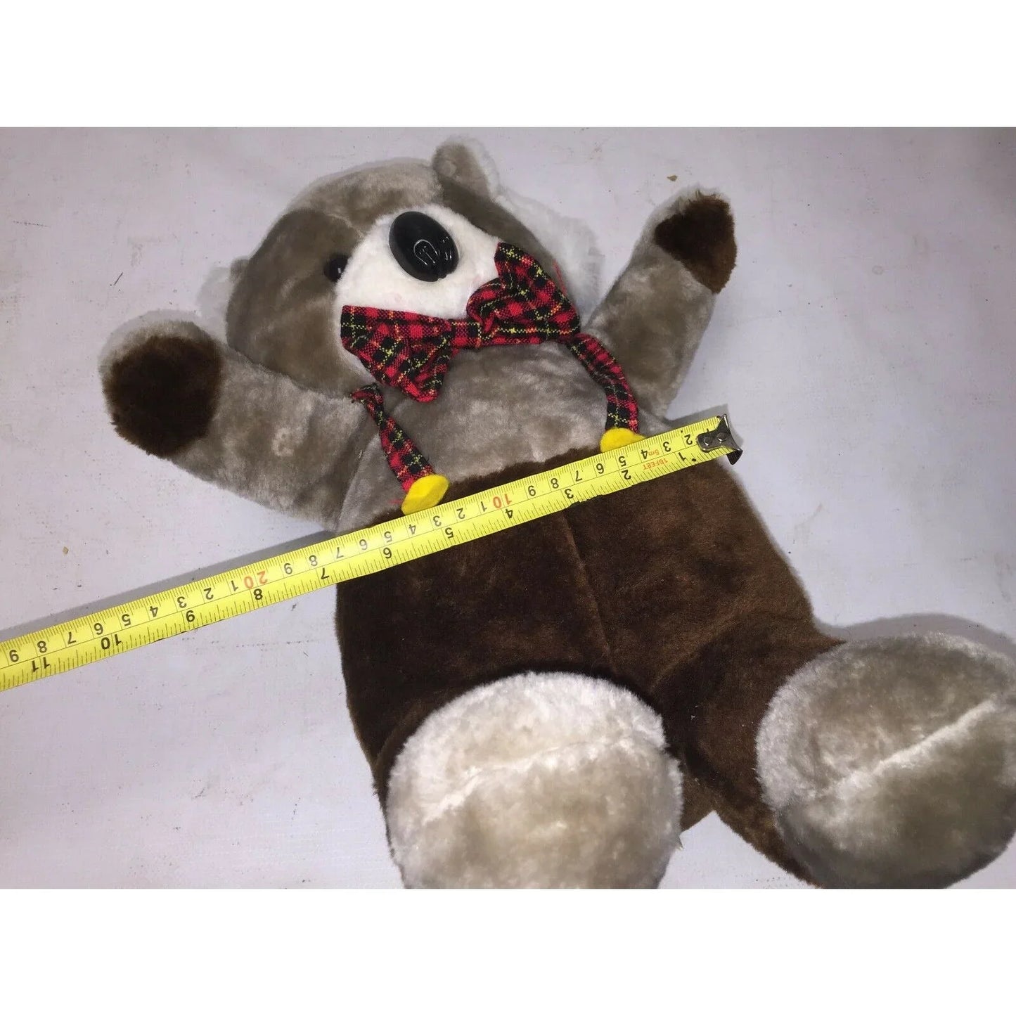 Koala w Plaid Bow & Suspenders - Vintage (1982) Koala Plush CUTE! A & B Novelty A+ Stuff Stuffed Animals