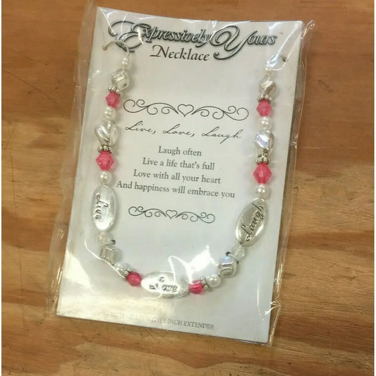 Expressively Yours BLESSING NECKLACE LIVE LAUGH LOVE Toggle Clasp Expressively Yours