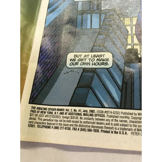 The Amazing Spider-man #41 Comic Book (Marvel, 2002) Spiderman Marvel Comics A+ Stuff comic book
