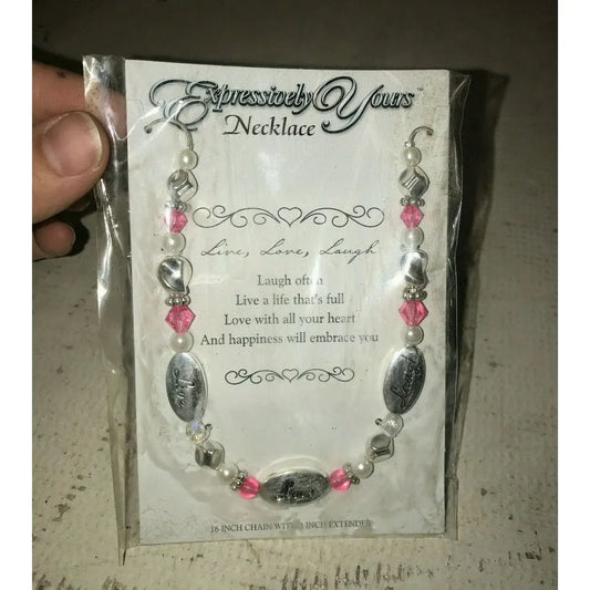 Expressively Yours BLESSING NECKLACE LIVE LAUGH LOVE Toggle Clasp Expressively Yours